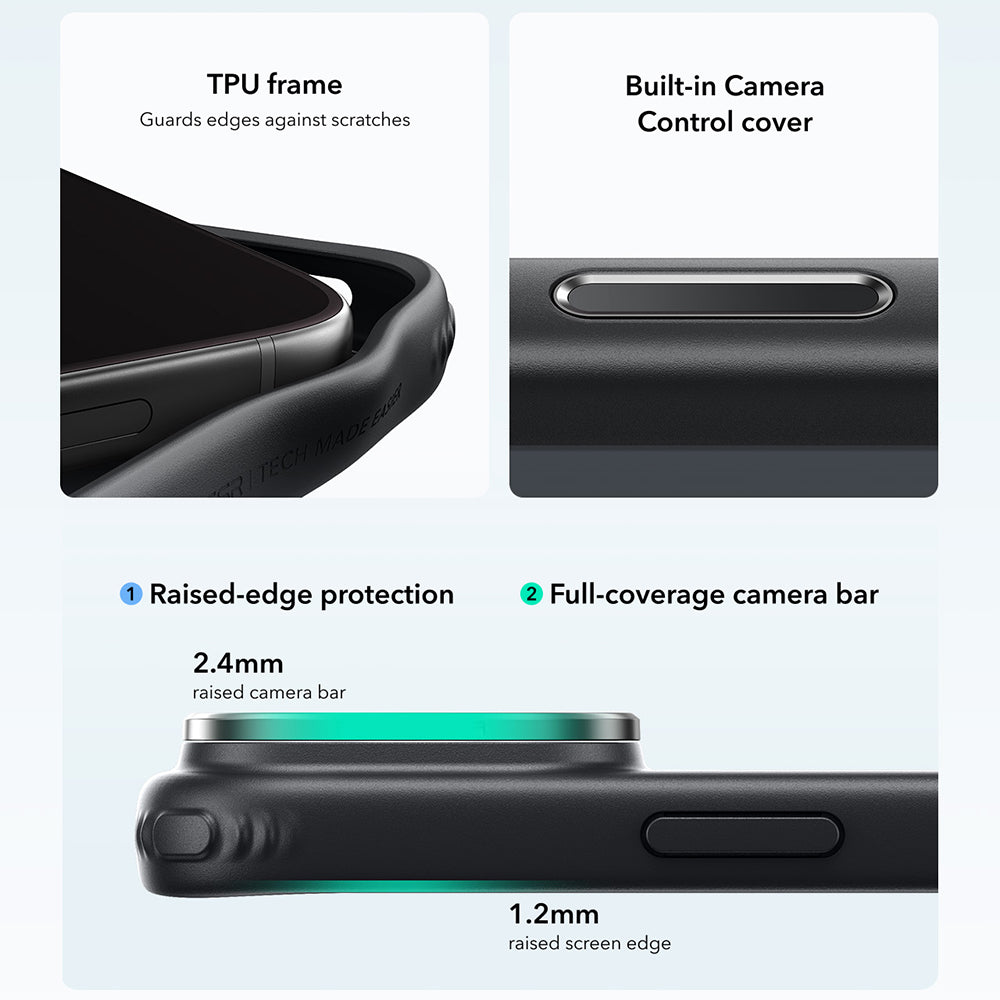 MagSafe tok Apple iPhone 18 Pro Max / 17 Pro Max számára, ESR, Classic Hybrid Kickstand, Fekete Szatén