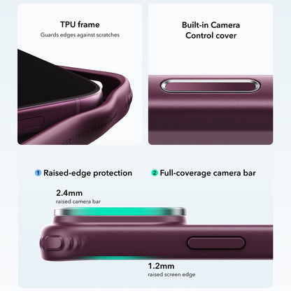 MagSafe tok Apple iPhone 18 Pro Max / 17 Pro Max számára, ESR, Classic Hybrid Kickstand, Sötétbordó Szatén