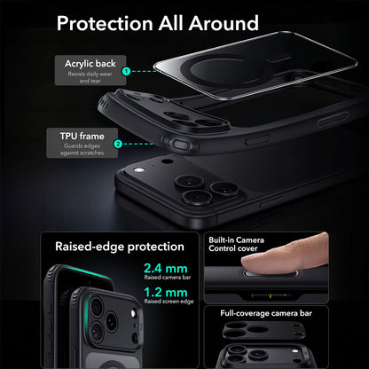 MagSafe tok Apple iPhone 18 Pro Max / 17 Pro Max készülékhez, ESR, Classic Hybrid, Fekete Átlátszó