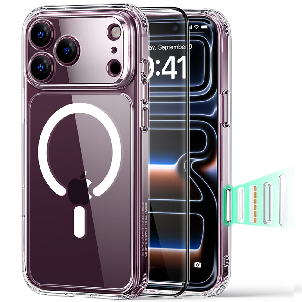MagSafe tok Apple iPhone 18 Pro Max / 17 Pro Max készülékhez, ESR, Classic Hybrid képernyővédővel, átlátszó