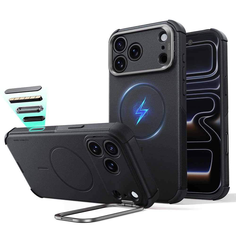 MagSafe tok Apple iPhone 18 Pro Max / 17 Pro Max készülékhez, ESR, Cyber Armor Kickstand, Fekete