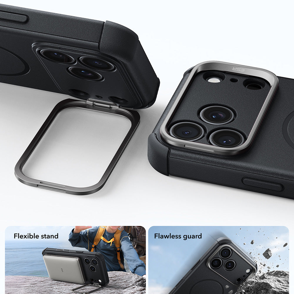 MagSafe tok Apple iPhone 18 Pro Max / 17 Pro Max készülékhez, ESR, Cyber Armor Kickstand, Fekete