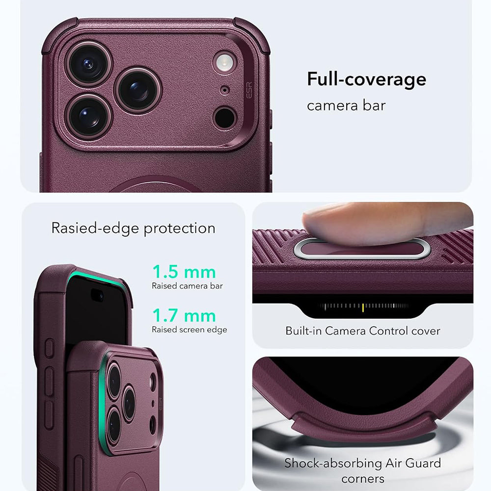 MagSafe tok Apple iPhone 18 Pro Max / 17 Pro Max készülékhez, ESR, Cyber, Sötétbordó Szatén