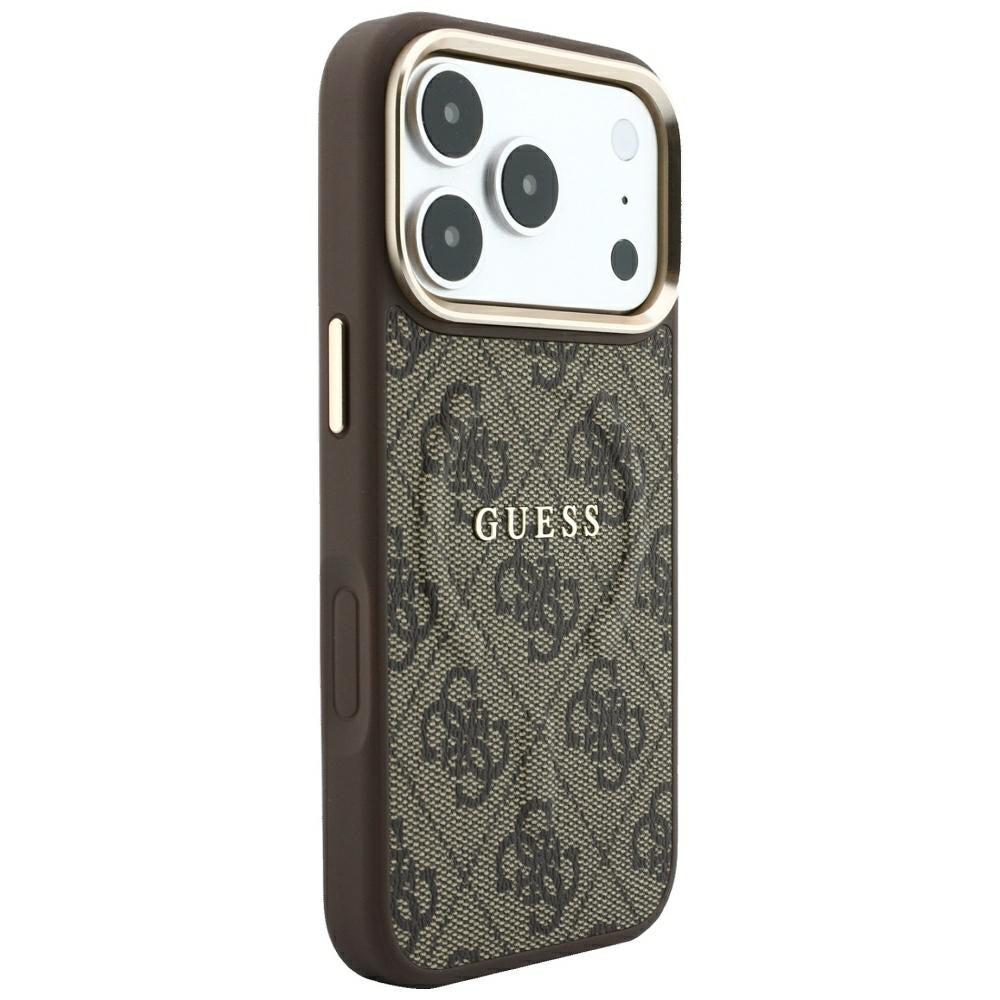 MagSafe Case for Apple iPhone 18 Pro Max / 17 Pro Max, Guess, 4G Embossed Classic, Brown