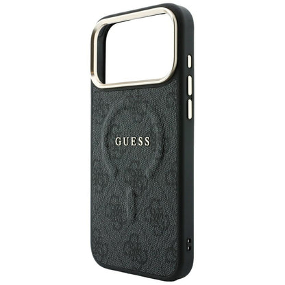 MagSafe Case for Apple iPhone 18 Pro Max / 17 Pro Max, Guess, 4G Embossed Classic, Black