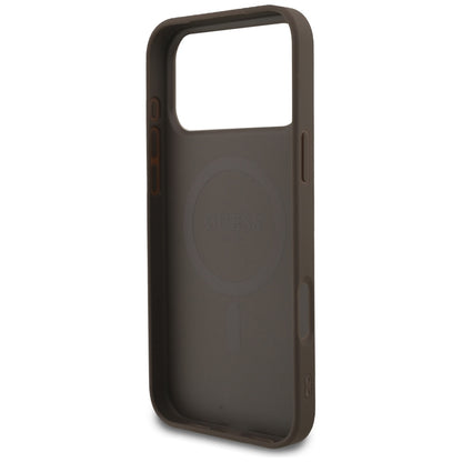 MagSafe Case for Apple iPhone 18 Pro Max / 17 Pro Max, Guess, 4G Small and Classic, Brown