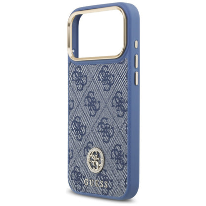 MagSafe Case for Apple iPhone 18 Pro Max / 17 Pro Max, Guess, 4G Strass Logo, Blue