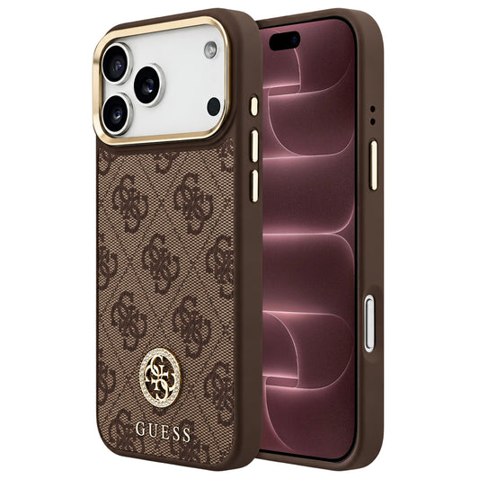 MagSafe tok Apple iPhone 18 Pro Max / 17 Pro Max készülékhez, Guess, 4G Strass Logo, barna