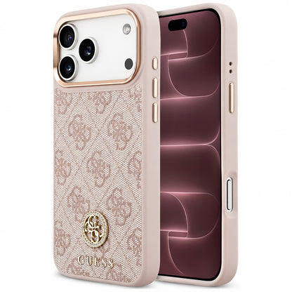 MagSafe tok Apple iPhone 18 Pro Max / 17 Pro Max készülékhez, Guess, 4G Strass Logo, rózsaszín