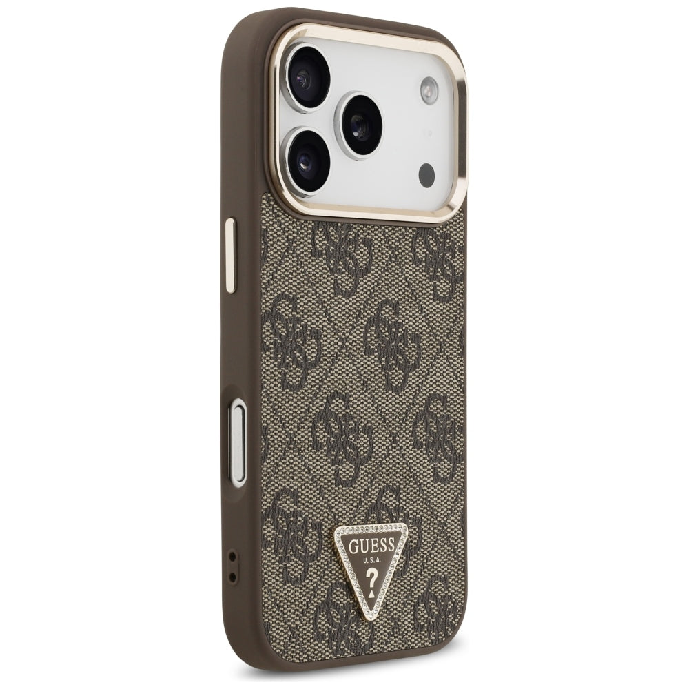 MagSafe tok Apple iPhone 18 Pro Max / 17 Pro Max, Guess, 4G Triangle Logo, Barna