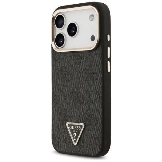 MagSafe tok Apple iPhone 18 Pro Max / 17 Pro Max készülékhez, Guess, 4G Triangle Logo, fekete-arany