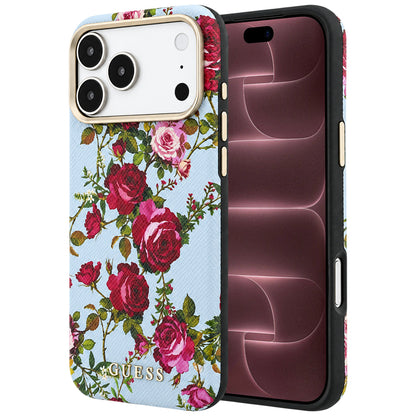 MagSafe tok Apple iPhone 18 Pro Max / 17 Pro Max készülékhez, Guess, Blossom Roses Print, kék