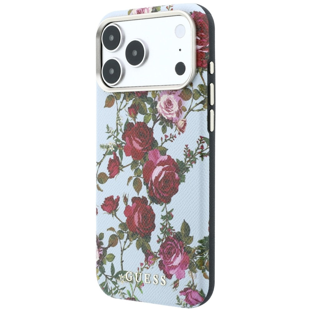 MagSafe tok Apple iPhone 18 Pro Max / 17 Pro Max készülékhez, Guess, Blossom Roses Print, kék