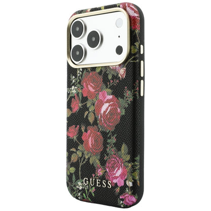MagSafe tok Apple iPhone 18 Pro Max / 17 Pro Max készülékhez, Guess, Blossom Roses Print, fekete