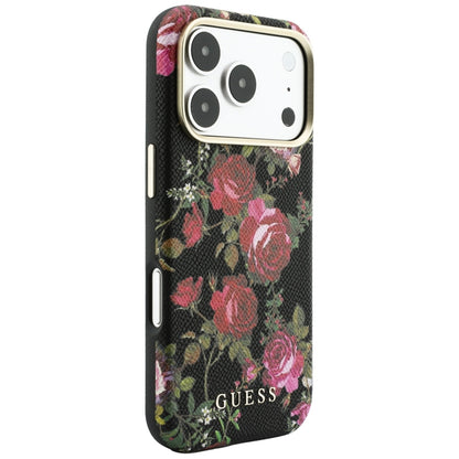 MagSafe tok Apple iPhone 18 Pro Max / 17 Pro Max készülékhez, Guess, Blossom Roses Print, fekete