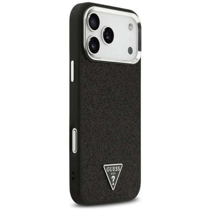 MagSafe tok Apple iPhone 18 Pro Max / 17 Pro Max, Guess, Csillogó Háromszög Logó, Fekete