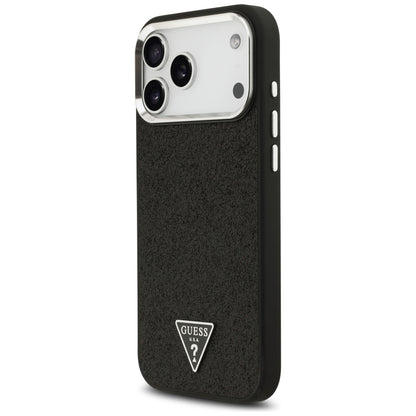 MagSafe tok Apple iPhone 18 Pro Max / 17 Pro Max, Guess, Csillogó Háromszög Logó, Fekete