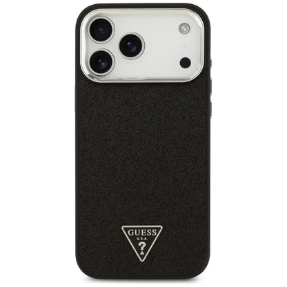 MagSafe tok Apple iPhone 18 Pro Max / 17 Pro Max, Guess, Csillogó Háromszög Logó, Fekete