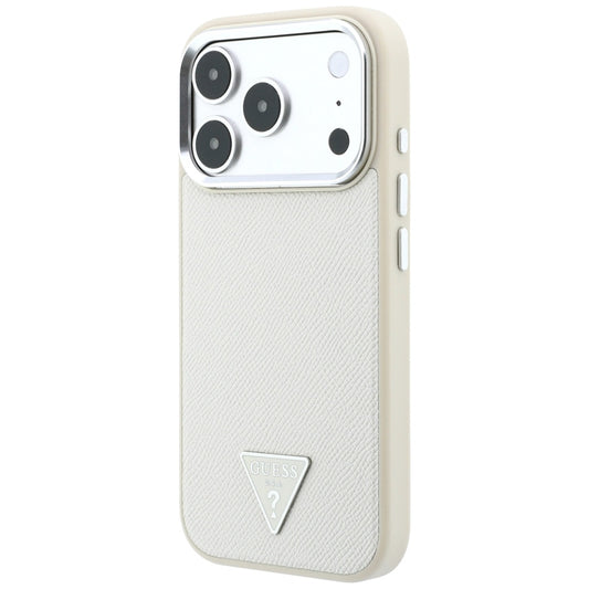 MagSafe tok Apple iPhone 18 Pro Max / 17 Pro Max készülékhez, Guess, Texturált Háromszög Logó, Bézs