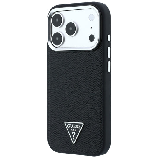 MagSafe tok Apple iPhone 18 Pro Max / 17 Pro Max készülékhez, Guess, Texturált Háromszög Logó, Fekete