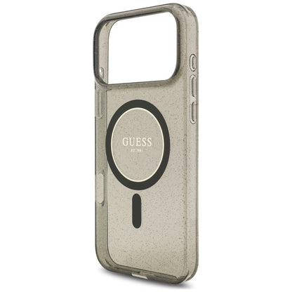 MagSafe tok Apple iPhone 18 Pro Max / 17 Pro Max készülékhez, Guess, IML Glitter with Pearl Strap, fekete