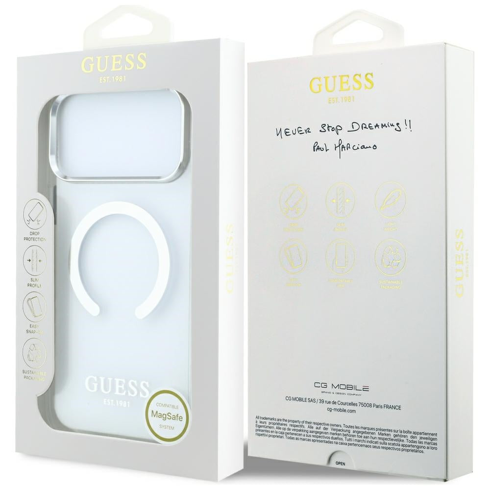 MagSafe tok Apple iPhone 18 Pro Max / 17 Pro Max készülékhez, Guess, Fém Kontúr, Ezüst