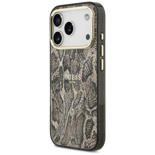 MagSafe tok Apple iPhone 18 Pro Max / 17 Pro Max készülékhez, Guess, Piton mintás, Barna