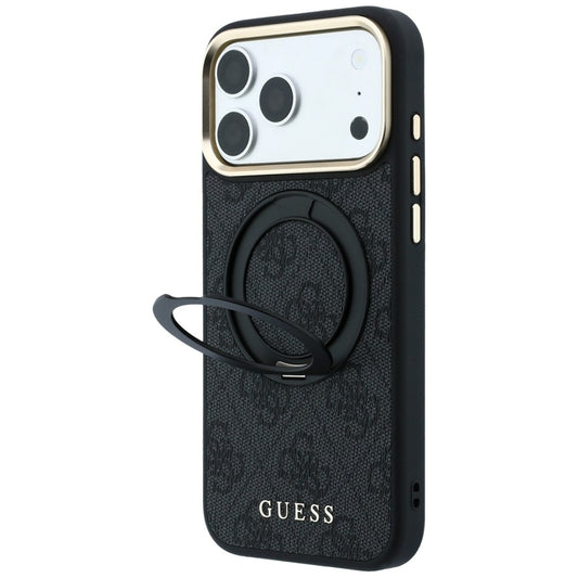 MagSafe tok Apple iPhone 18 Pro Max / 17 Pro Max készülékhez, Guess, Ring Stand Classic Logo, Fekete