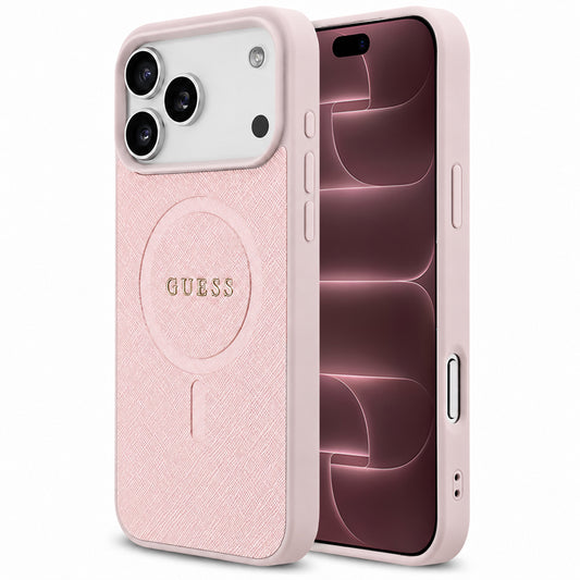 MagSafe tok Apple iPhone 18 Pro Max / 17 Pro Max, Guess, Saffiano, Rózsaszín