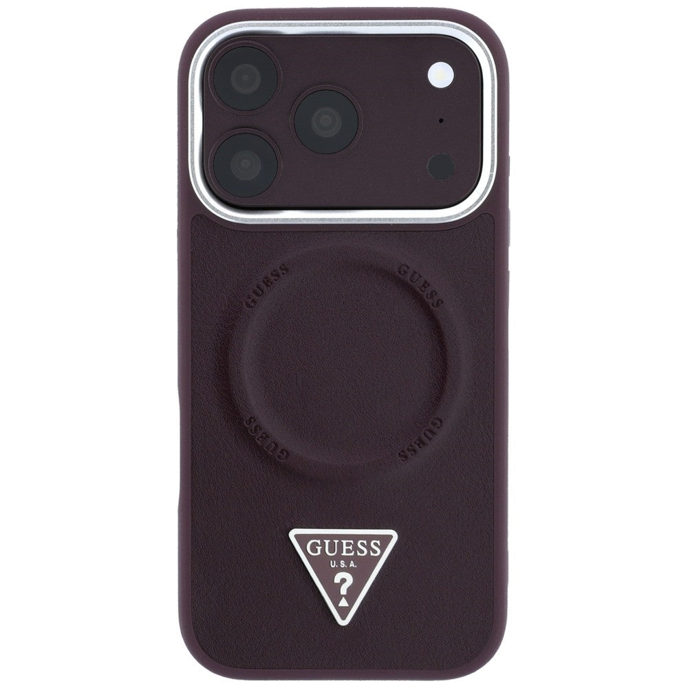 Guess Triangle Logo bordó MagSafe tok Apple iPhone 18 Pro Max / 17 Pro Max készülékhez