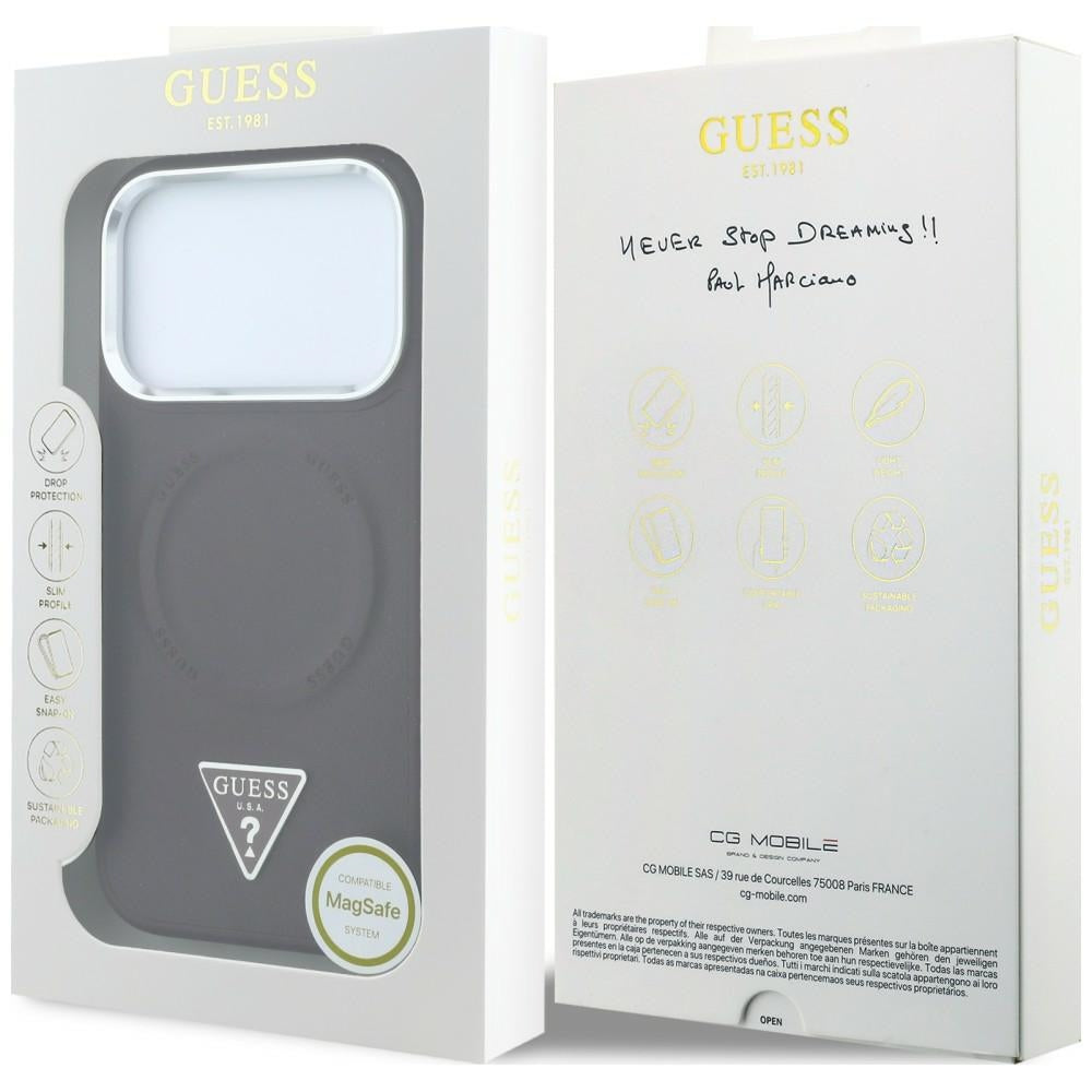 Guess Triangle Logo bordó MagSafe tok Apple iPhone 18 Pro Max / 17 Pro Max készülékhez