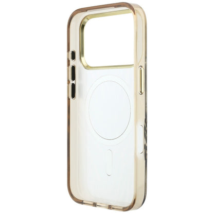 MagSafe Case for Apple iPhone 18 Pro Max / 17 Pro Max, Guess, Zebra Glitter Triangle Logo, Gold
