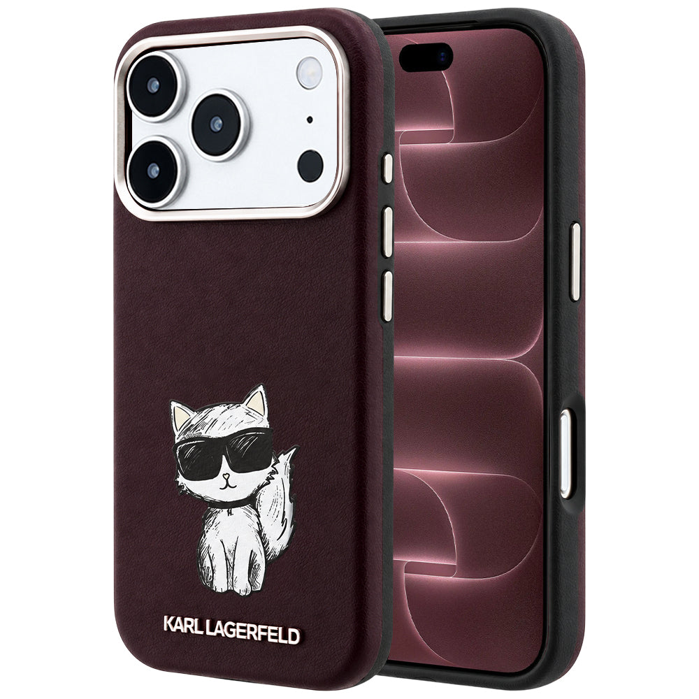 MagSafe tok Apple iPhone 18 Pro Max / 17 Pro Max számára, Karl Lagerfeld, Choupette Sketch, Bordó