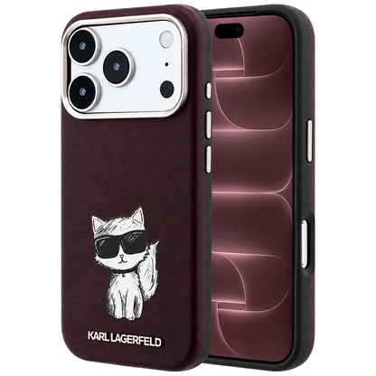 MagSafe tok Apple iPhone 18 Pro Max / 17 Pro Max számára, Karl Lagerfeld, Choupette Sketch, Bordó