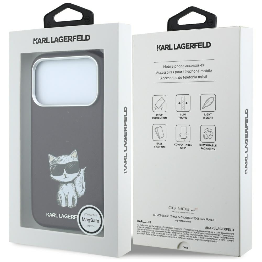 MagSafe tok Apple iPhone 18 Pro Max / 17 Pro Max számára, Karl Lagerfeld, Choupette Sketch, Bordó