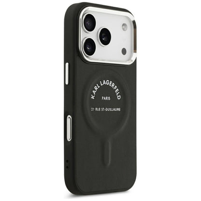 MagSafe tok Apple iPhone 18 Pro Max / 17 Pro Max készülékhez, Karl Lagerfeld, EMB. Ring Karl RSG logó, fekete