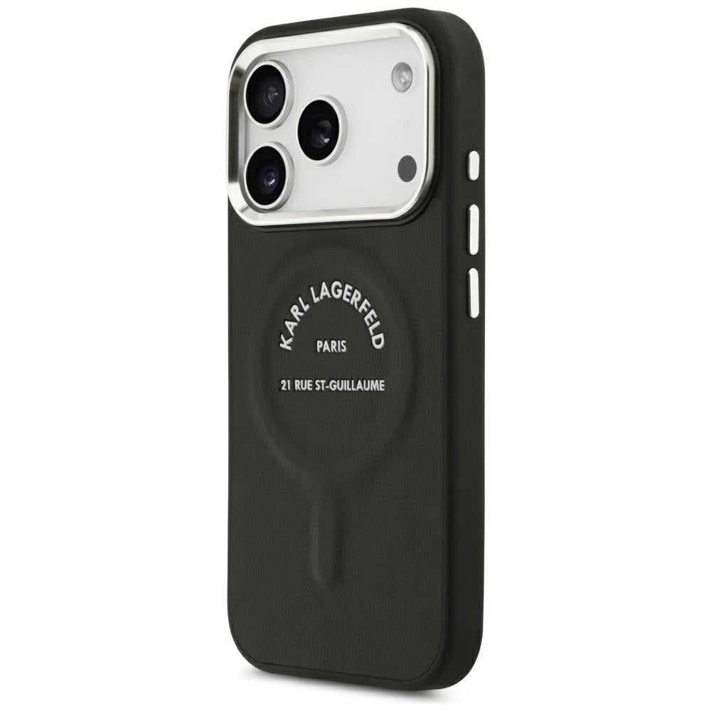 MagSafe tok Apple iPhone 18 Pro Max / 17 Pro Max készülékhez, Karl Lagerfeld, EMB. Ring Karl RSG logó, fekete
