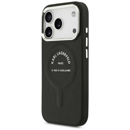 MagSafe tok Apple iPhone 18 Pro Max / 17 Pro Max készülékhez, Karl Lagerfeld, EMB. Ring Karl RSG logó, fekete