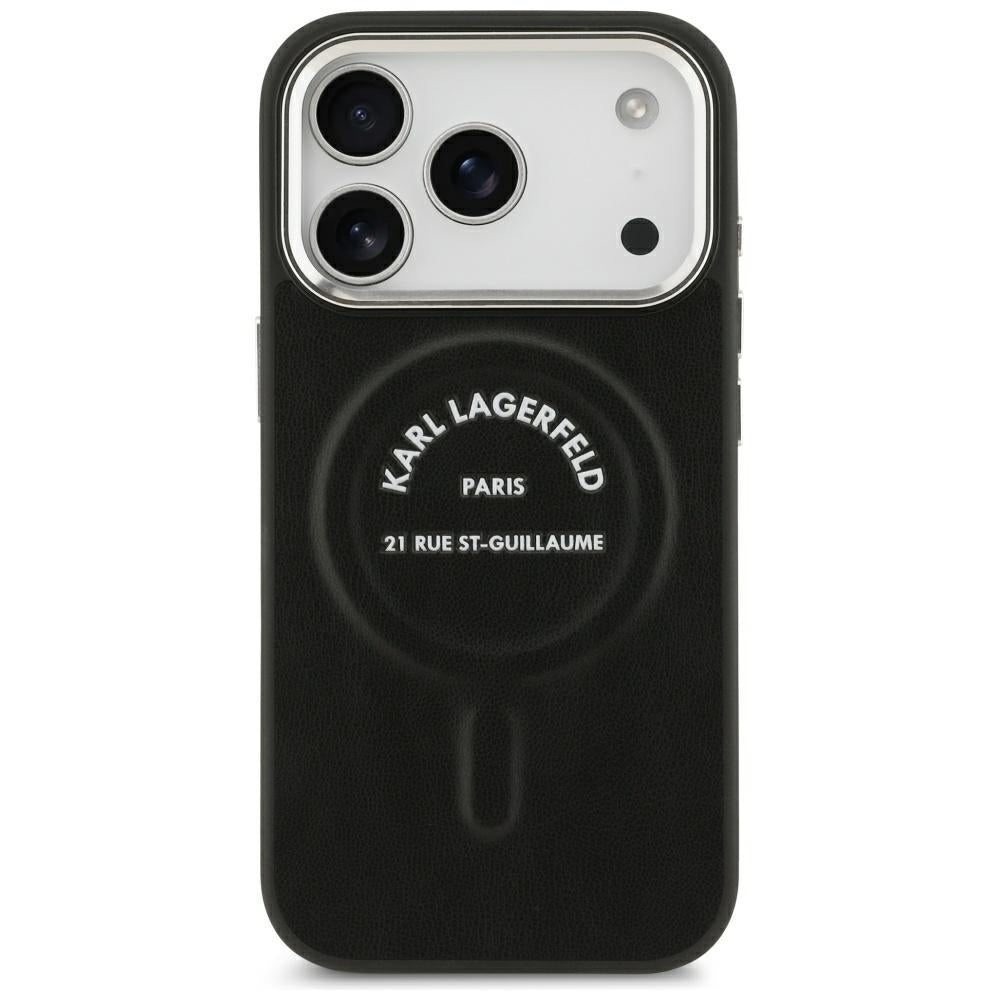 MagSafe tok Apple iPhone 18 Pro Max / 17 Pro Max készülékhez, Karl Lagerfeld, EMB. Ring Karl RSG logó, fekete