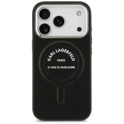 MagSafe tok Apple iPhone 18 Pro Max / 17 Pro Max készülékhez, Karl Lagerfeld, EMB. Ring Karl RSG logó, fekete