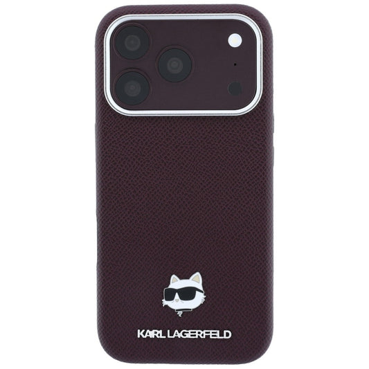 MagSafe tok Apple iPhone 18 Pro Max / 17 Pro Max készülékhez, Karl Lagerfeld, Grained Choupette Head, Bordó