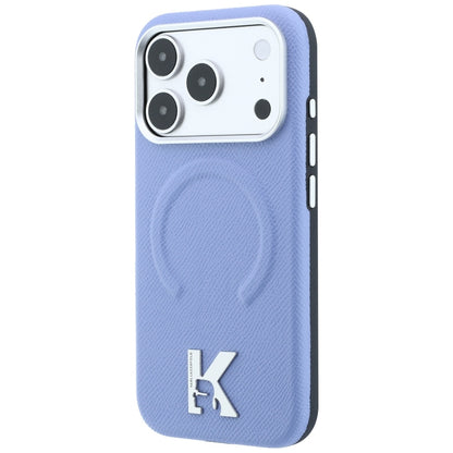 MagSafe tok Apple iPhone 18 Pro Max / 17 Pro Max számára, Karl Lagerfeld, szemcsés dombornyomott gyűrű, kék