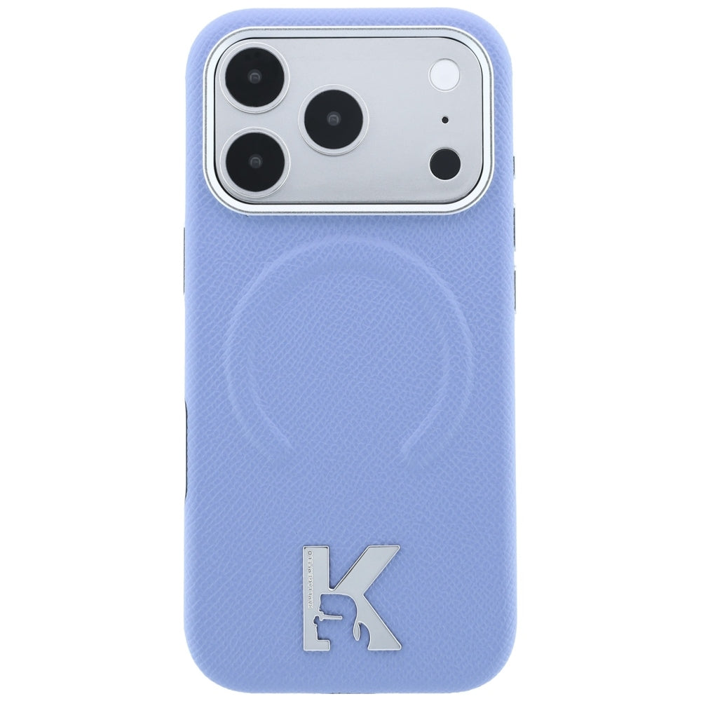 MagSafe tok Apple iPhone 18 Pro Max / 17 Pro Max számára, Karl Lagerfeld, szemcsés dombornyomott gyűrű, kék