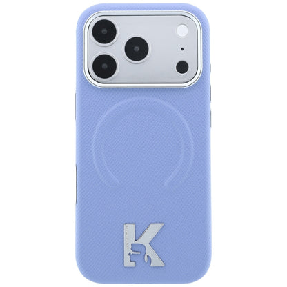 MagSafe tok Apple iPhone 18 Pro Max / 17 Pro Max számára, Karl Lagerfeld, szemcsés dombornyomott gyűrű, kék