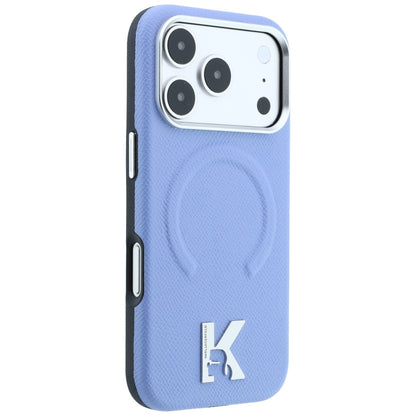 MagSafe tok Apple iPhone 18 Pro Max / 17 Pro Max számára, Karl Lagerfeld, szemcsés dombornyomott gyűrű, kék