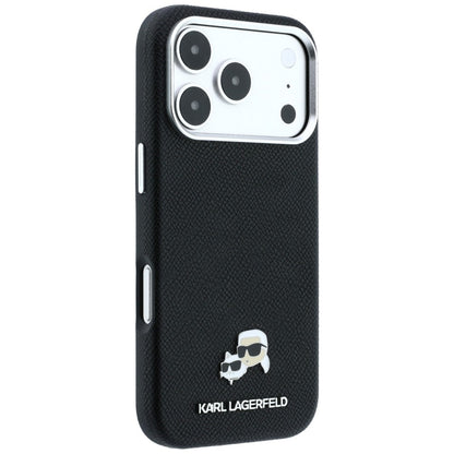 MagSafe tok Apple iPhone 18 Pro Max / 17 Pro Max készülékhez, Karl Lagerfeld, Grained KC Heads, Fekete