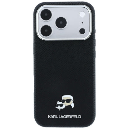 MagSafe tok Apple iPhone 18 Pro Max / 17 Pro Max készülékhez, Karl Lagerfeld, Grained KC Heads, Fekete