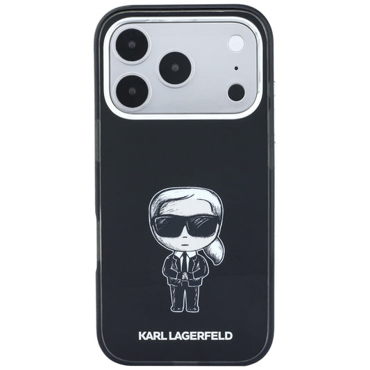 MagSafe tok Apple iPhone 18 Pro Max / 17 Pro Max készülékhez, Karl Lagerfeld, HC IML Ikonik Sketch Print, Fekete