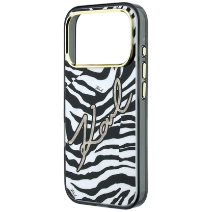 MagSafe Case for Apple iPhone 18 Pro Max / 17 Pro Max, Karl Lagerfeld, HC IML Signature Zebra Glitter Gold, Black