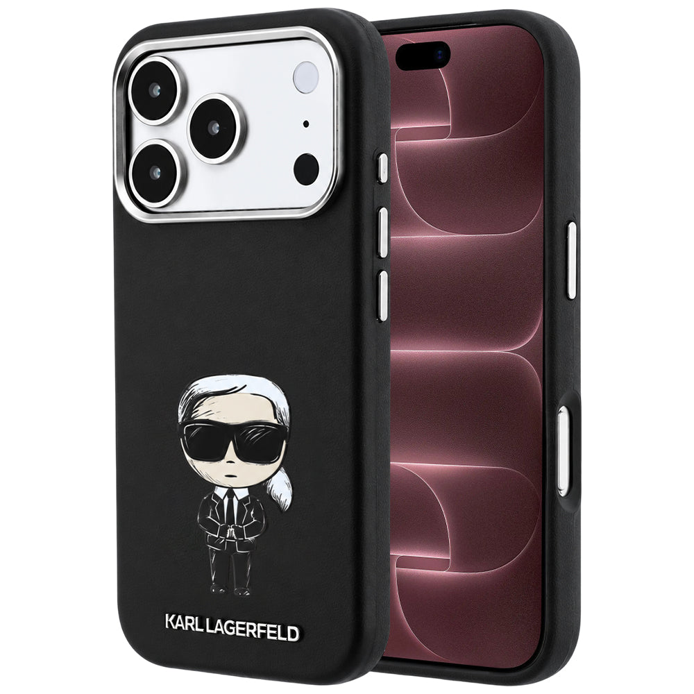 MagSafe tok Apple iPhone 18 Pro Max / 17 Pro Max készülékhez, Karl Lagerfeld, Ikonik Sketch, Fekete